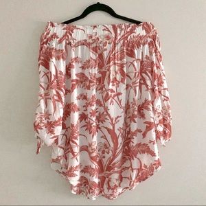 H&M floral print off shoulder blouse